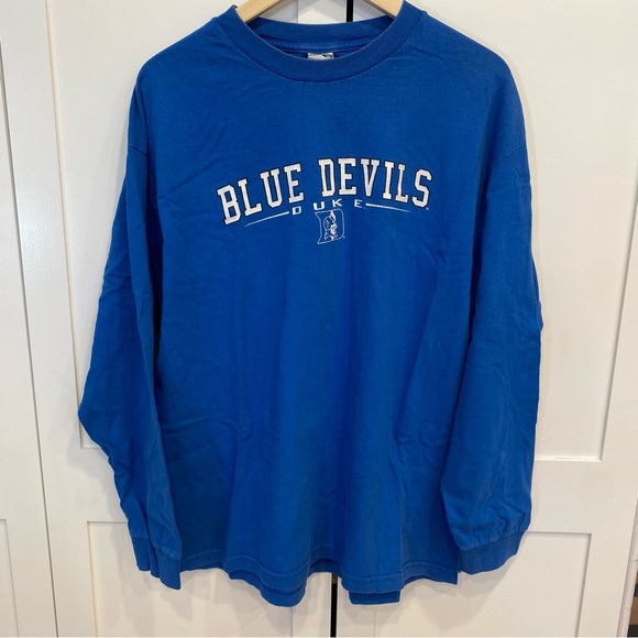Vintage Duke Blue Devils 90s Y2K Long Sleeve T-shirt University Collegiate - Picture 1 of 7